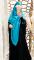 Hijab maxi cape turquoise peach skin