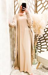 Abaya Amel beige clair