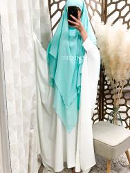 Khimar 3 voiles turquoise