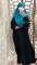 Hijab mini cape peau de pêche turquoise