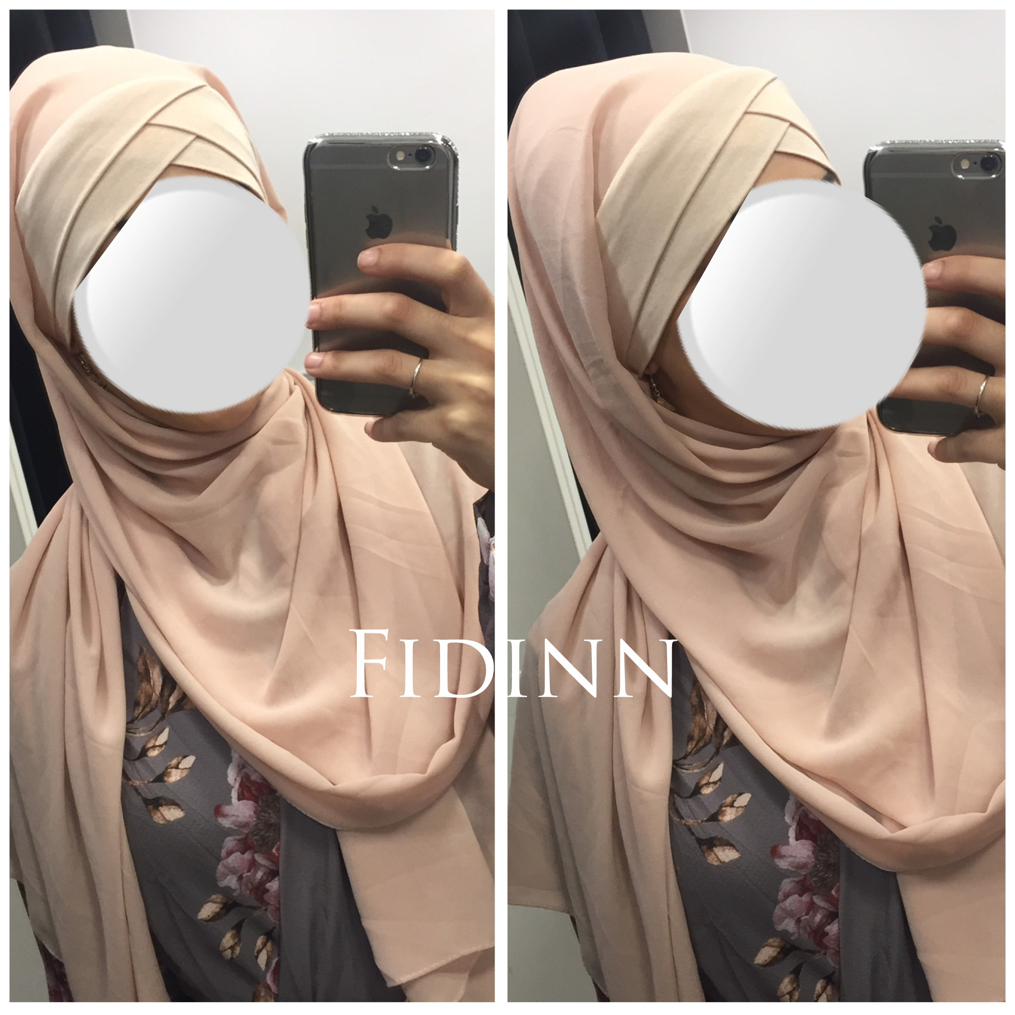 Hijab croisé taupe rosé