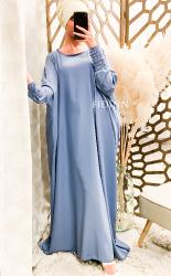 Abaya Amel bleu turquin