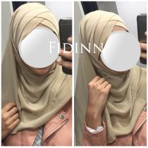 Hijab croisé beige