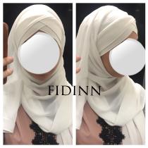 Hijab croisé écru