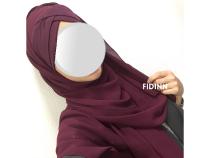 Hijab croisé prune