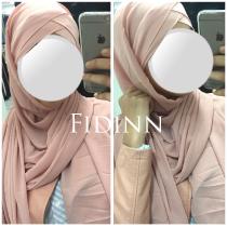 Hijab croisé rose poudré