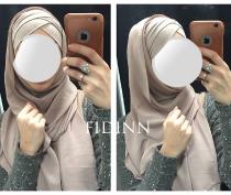 Hijab croisé taupe