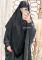 Hijab mini cape peau de pêche noir satiné