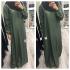 Green silky polyester abaya