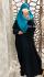 Hijab mini cape peau de pêche turquoise