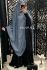 Emirati cape sleeveless silky polyester blue turquin