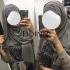 Hijab croisé gris foncé