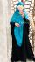 Hijab maxi cape peau de pêche turquoise
