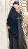 Hijab maxi cape soie de medine bleu marine